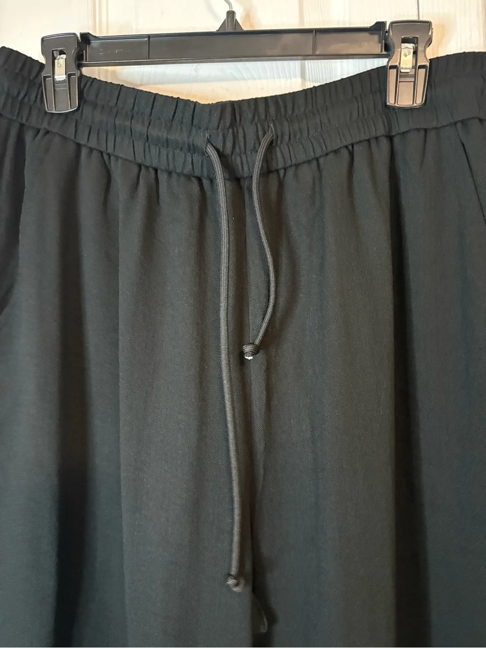 Halara NWT XL High Waisted Wide Leg Baggy Casual Linen Feel Black Pants